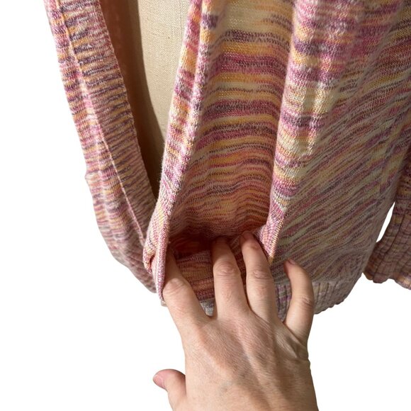 Sundance Cardigan women's M heathered pink orange lace knit - Picture 7 of 8